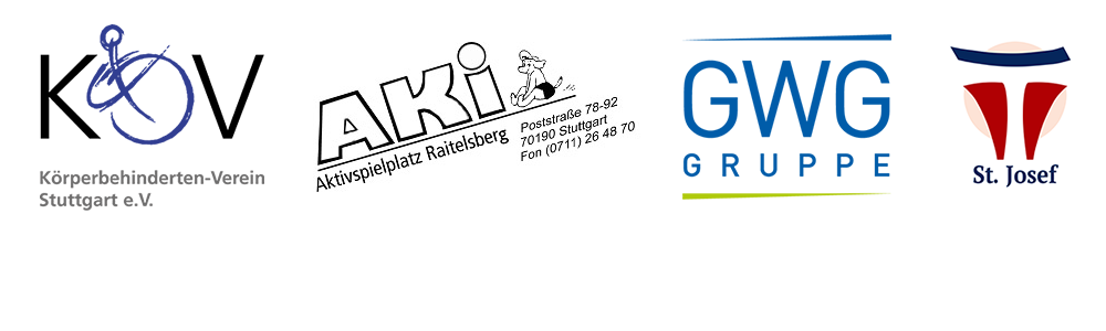Logos des KBV Stuttgart, Aki Raitelsberg, GWG Gruppe und St. Josef Ggmbh